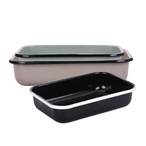 תבנית אפייה והגשה מלבנית בשלושה גדלים-תבניות אמייל-SUPERHOME סופרהום-1.2 ליטר - 22*16*6 ס"מ-סופר הום