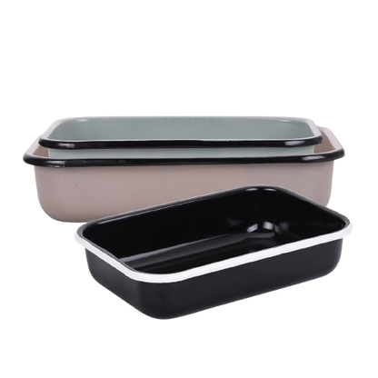 תבנית אפייה והגשה מלבנית בשלושה גדלים-תבניות אמייל-SUPERHOME סופרהום-1.2 ליטר - 22*16*6 ס"מ-סופר הום