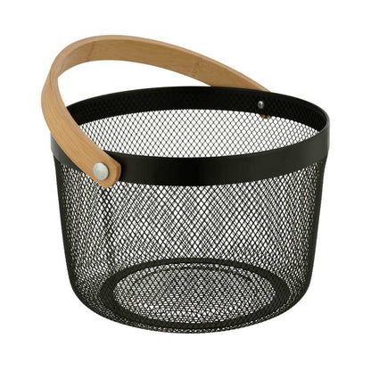 סל רשת עגול + ידית עץ-סלסלה-סופר הום-סופר הום