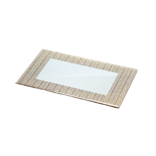 מגש מראה זהב 25*35 ס"מ-מגשי נרות קריסטל-Novell-סופר הום