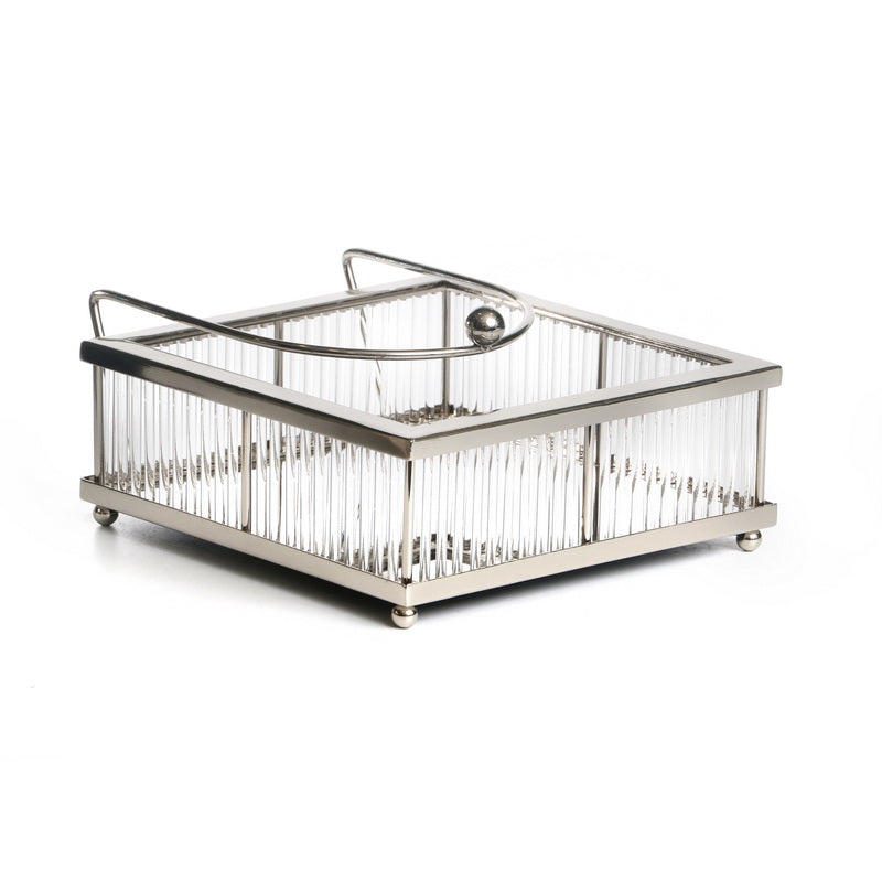 מפיון זכוכית פסים בסיס ניקל-מעמד מפיות שוכב-Novell-סופר הום