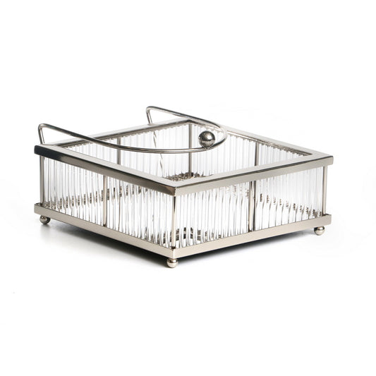 מפיון זכוכית פסים בסיס ניקל-מעמד מפיות שוכב-Novell-סופר הום