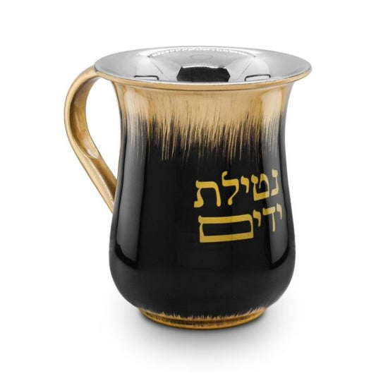 נטלה נירוסטה בגימור אמייל - מגוון דגמים-נטלה אלומיניום-Paldinox-שחור עיטור וכיתוב זהב-סופר הום