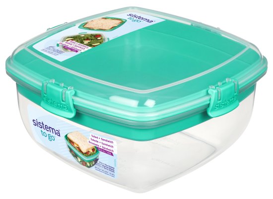 קופסת אוכל לסלט וסנדוויץ 1.6 ליטר – SISTEMA TO GO-קופסת אוכל-Sistema-סופר הום