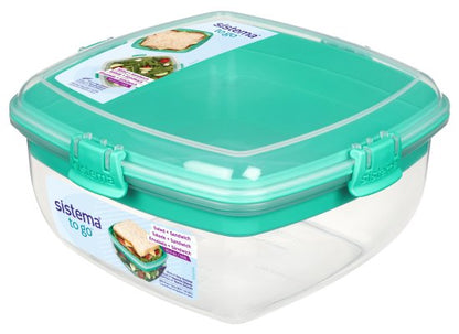 קופסת אוכל לסלט וסנדוויץ 1.6 ליטר – SISTEMA TO GO-קופסת אוכל-Sistema-סופר הום