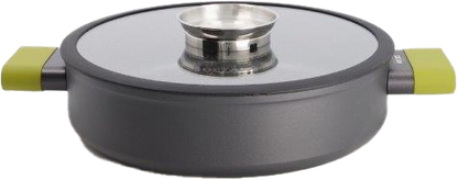 סירי אלומיניום עם ידיות צבעוניות במגוון גדלים - סדרת Soltam Cube-סירי אלומיניום-Soltam סולתם-סיר סוטאז' + מכסה ארומה 32 ס''מ 6.2 ליטר-ירוק-סופר הום