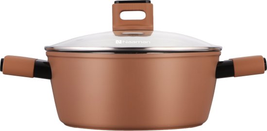 סיר אלומיניום מחושל עם מכסה סדרת Boston מבית - מגוון גדלים-סירי אלומיניום-Naaman נעמן-24 ס"מ 4.5 ליטר-סופר הום