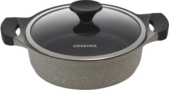 סיר סוטאז' מיציקת אלומיניום בציפוי אבן שיש 32 ס''מ 4.25 ליטר סדרת Stone-סירי אלומיניום-Lock & Lock-סופר הום