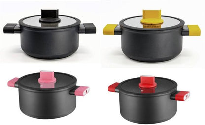 סירי אלומיניום עם ידיות צבעוניות במגוון גדלים - סדרת Soltam Cube-סירי אלומיניום-Soltam סולתם-נפח 8 ליטר - קוטר 28 ס"מ-אדום-סופר הום