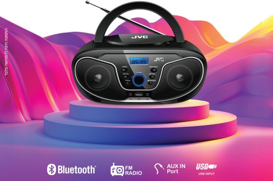 רדיו דיסק נייד MP3 כולל Bluetooth מבית JVC-טייפ-JVC-סופר הום