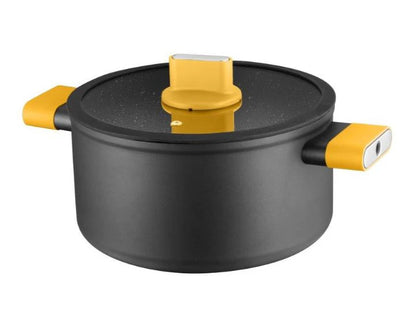 סירי אלומיניום עם ידיות צבעוניות במגוון גדלים - סדרת Soltam Cube-סירי אלומיניום-Soltam סולתם-סיר סוטאז' נפח 2.5 ליטר - קוטר 24 ס"מ-אדום-סופר הום