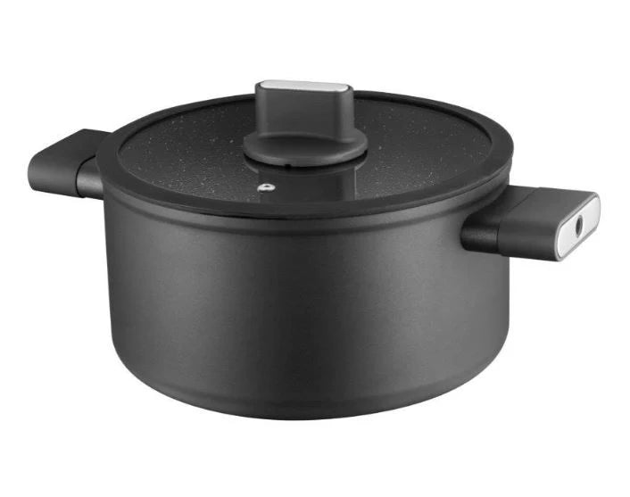 סירי אלומיניום עם ידיות צבעוניות במגוון גדלים - סדרת Soltam Cube-סירי אלומיניום-Soltam סולתם-סיר סוטאז' נפח 2.5 ליטר - קוטר 24 ס"מ-אדום-סופר הום