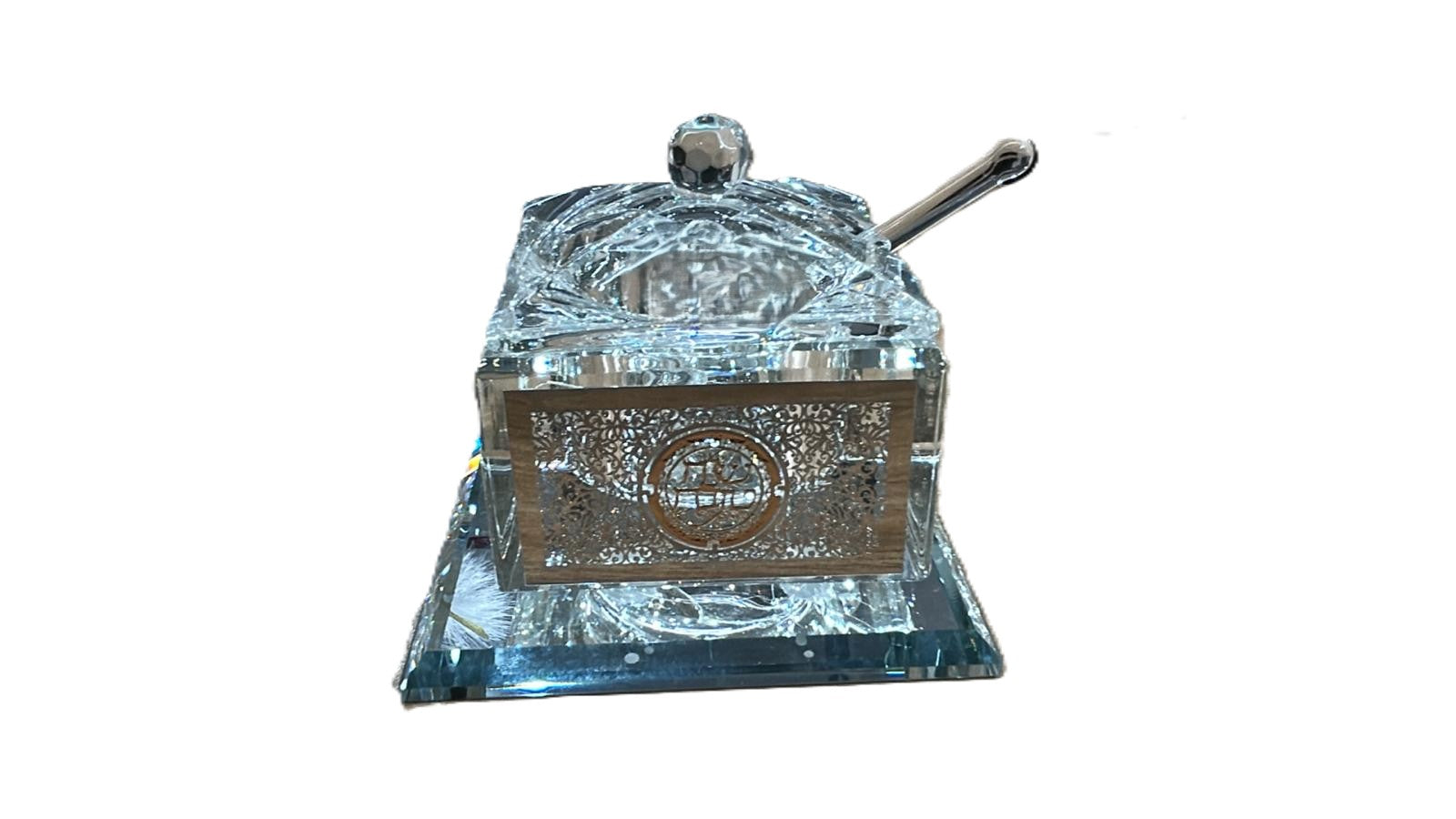 כלי מקריסטל לדבש עם כפית - מגוון דגמים-כלי לדבש-GIFTSHOP-260302-סופר הום