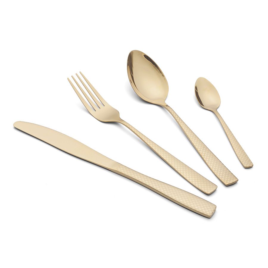 סט סכו"ם מבריק 24 חלקים - SAPHIR GOLD-CHAMPGANE-סכו"ם זהב-Food Appeal-סופר הום