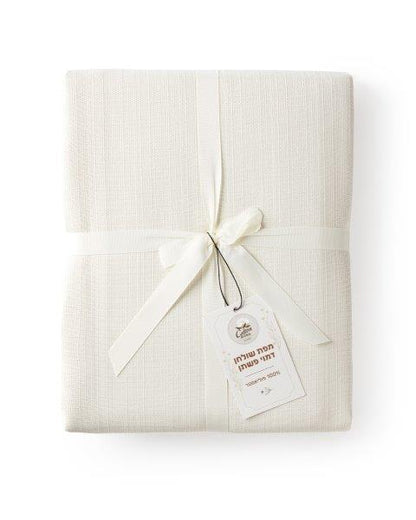 מפה עגולה דמוי פשתן - מגוון צבעים-מפת שולחן-Cotton Avenue-שמנת-סופר הום