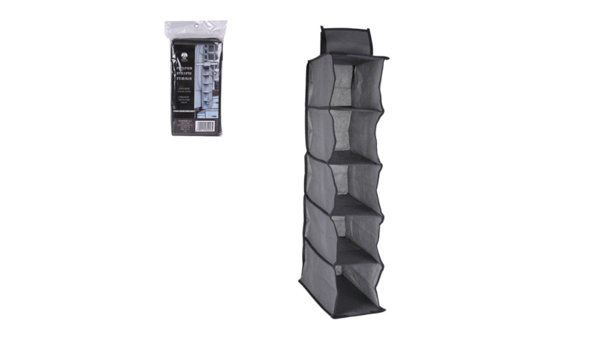 ארגונית בד צרה נתלית 5 מדפים 70*15*30 ס"מ-ארגונית בד נתלית-Via Home-סופר הום