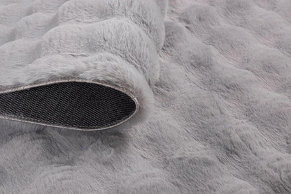 שטיח פרווה וורוד\אפור דגם אמילי-שטיחי אמבטיה בד-סקטור אפיקים-אפור-סופר הום