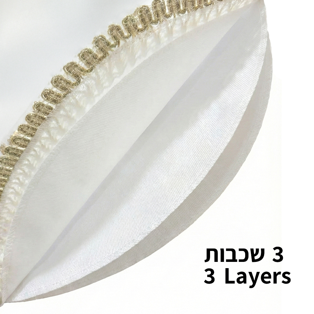 כיסוי פסח סטן עם רקמה 47 ס"מ אריזת צלופן-כיסוי לאפיקומן-ART JUDAICA-לבן וכסף-סופר הום