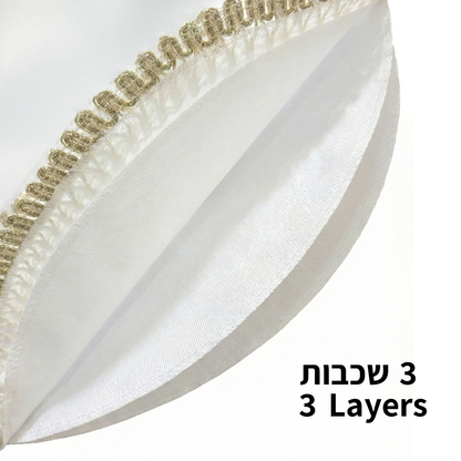 כיסוי פסח סטן עם רקמה 47 ס"מ אריזת צלופן-כיסוי לאפיקומן-ART JUDAICA-לבן וכסף-סופר הום