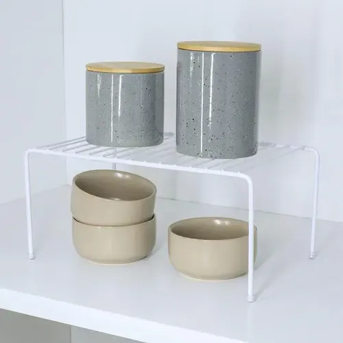 מעמד צלחות\סירים צבע לבן-ארגונית צלחות-Home & House-סופר הום