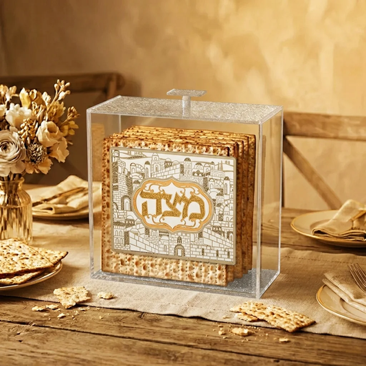 מעמד למצה עומד אקרילי 23*21 ס"מ - מגוון דוגמאות-מעמד למצות-ART JUDAICA-מצה חומות ירושלים-סופר הום