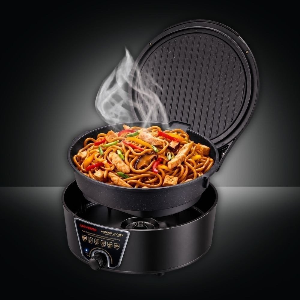 פלא קוקר חשמלי 2100W עם סיר נשלף Wonder Cooker NRI-8650 - מגוון צבעים-סיר טיגון חשמלי-Universe-שחור-לבן-סופר הום