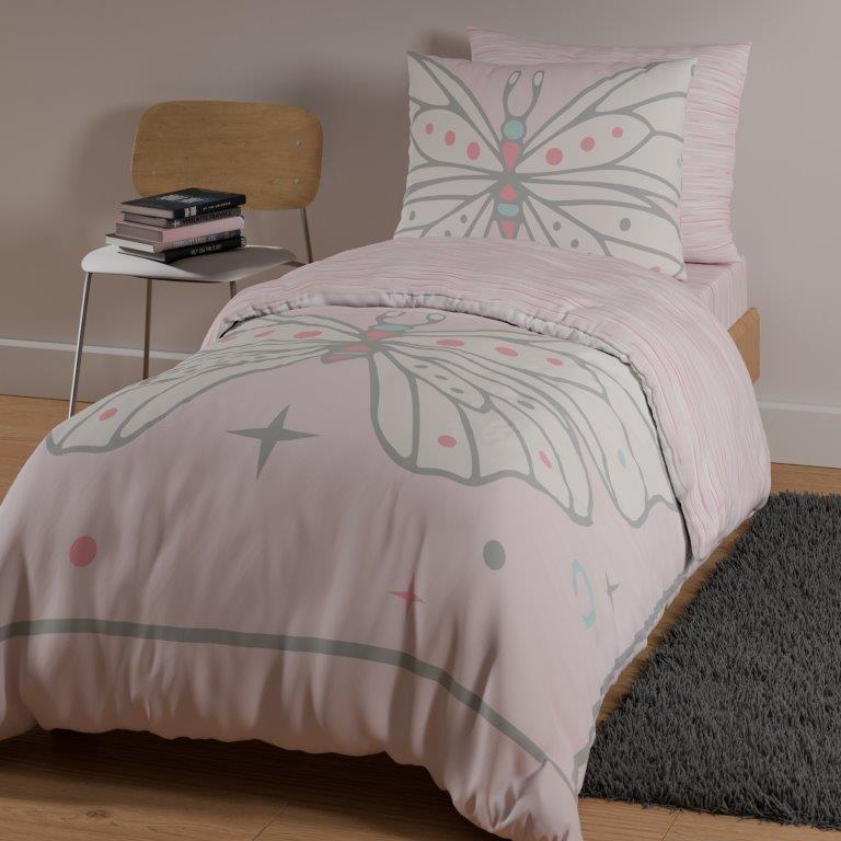 סט מצעים יחיד 100% כותנה - דגם פרפר-סט יחיד-Cotton Avenue-סופר הום
