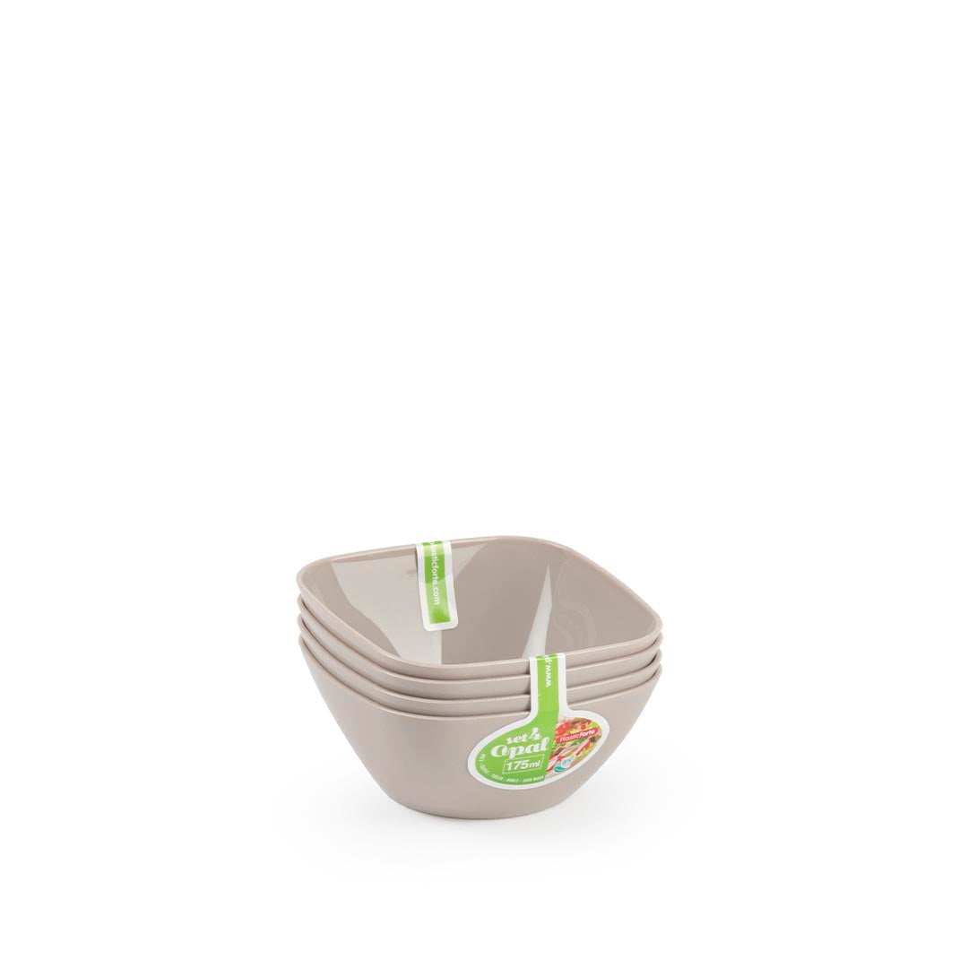 סט 4 קעריות אופל פורט – 175 מ"ל-קערית פלסטיק-Plasticforte-חום-סופר הום