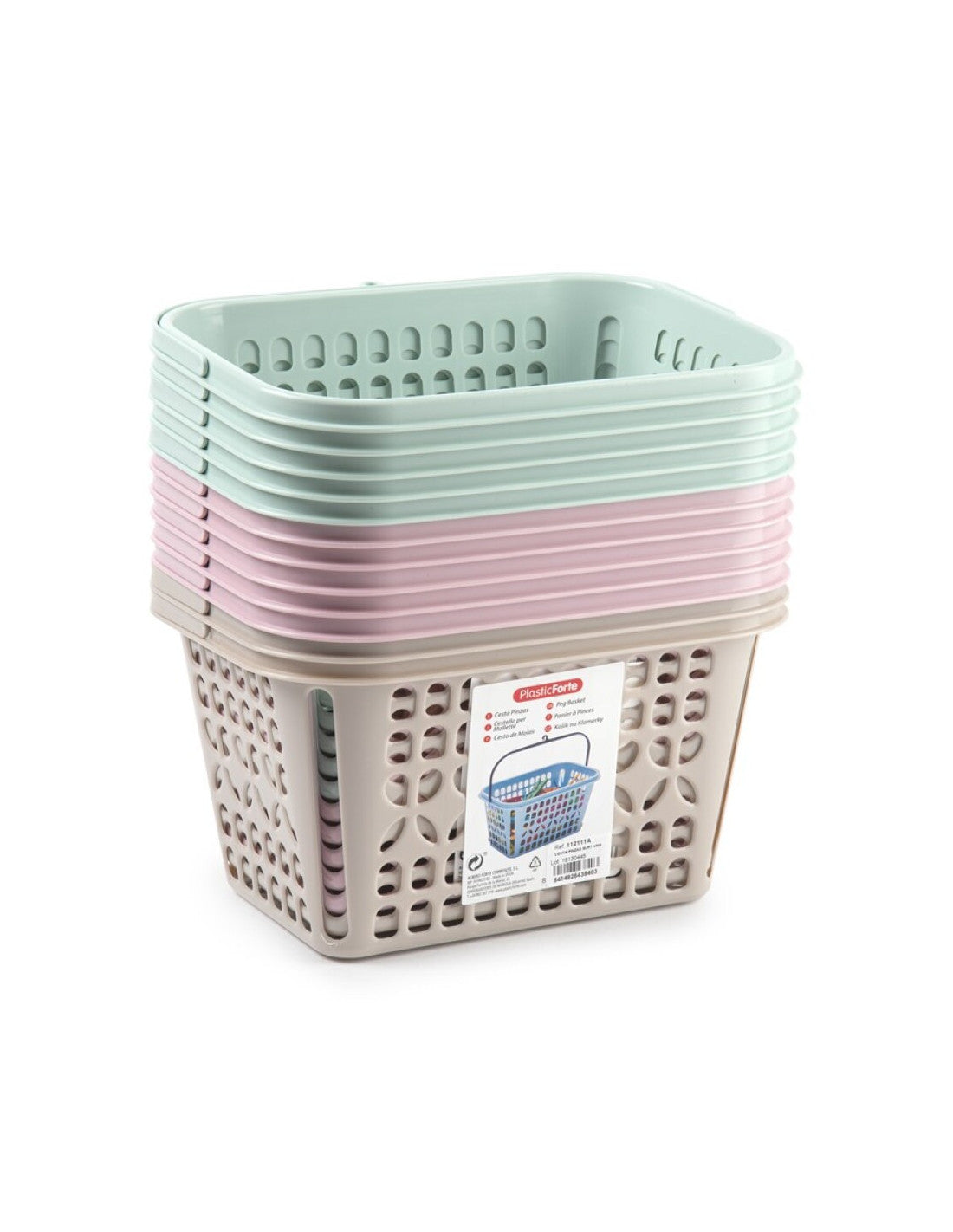 סלסלה לאטבי כביסה - מגוון צבעים-סלסלה-Plasticforte-ירוק-סופר הום