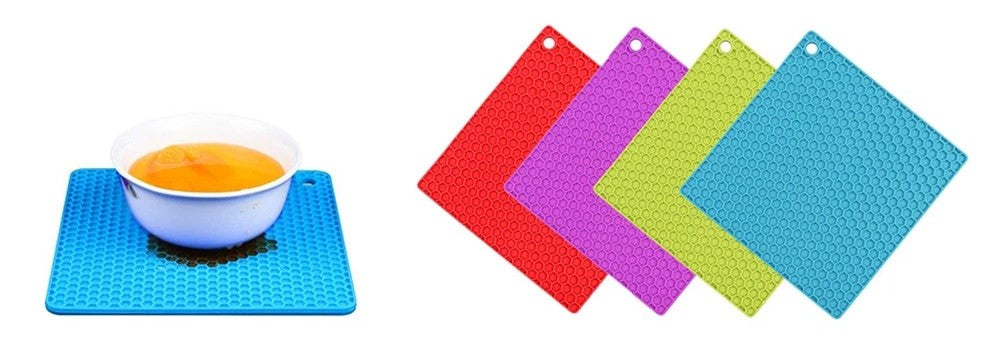 תחתית סיליקון מרובעת לסיר-תחתית לסיר-BARONESS-ורוד בהיר-סופר הום