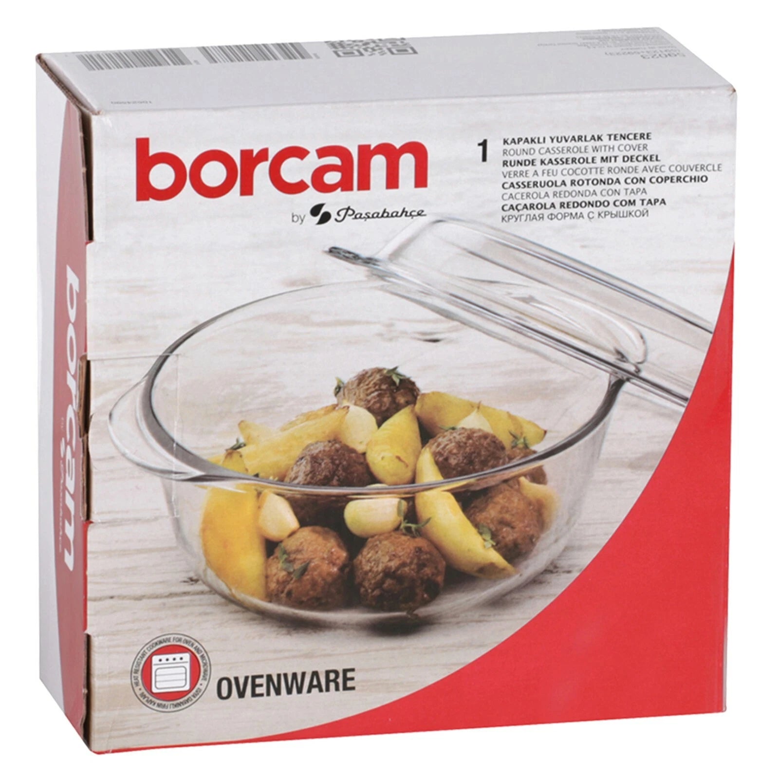 סיר ומכסה זכוכית עגול - 1.5 ליטר-תבניות זכוכית-Borcam-סופר הום
