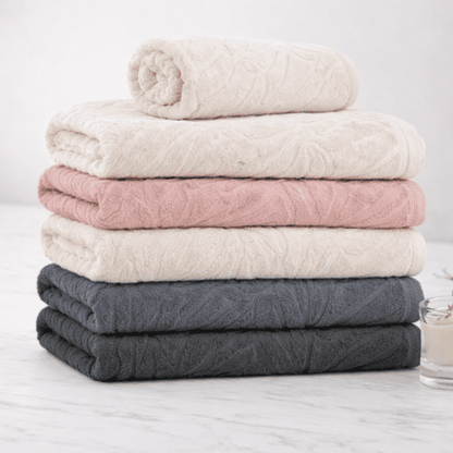 מגבת ענק - דגם ZEBRA-מגבת גוף-Via Home-שחור-סופר הום