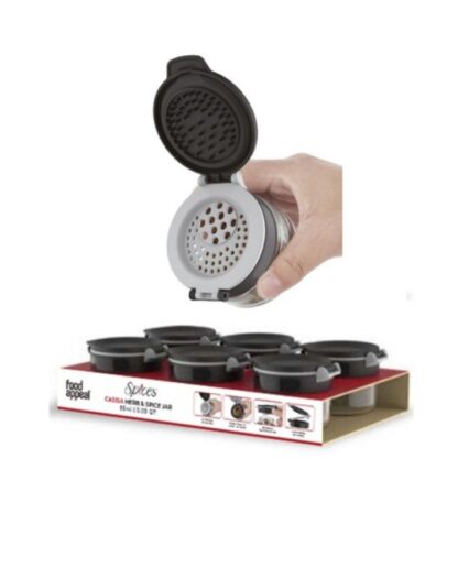 מארז 6 צנצנות תבלינים עם מכסה משולב-צנצנת תבלינים-Food Appeal-סופר הום