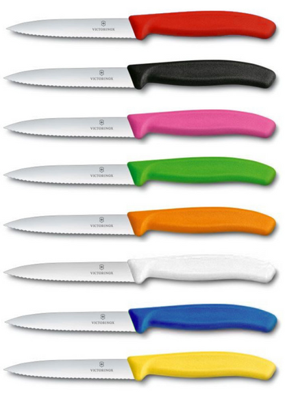סכין חדה עם להב משונן וקצה מחודד ויקטורינוקס-סכין מטבח-Victorinox-אדום-סופר הום