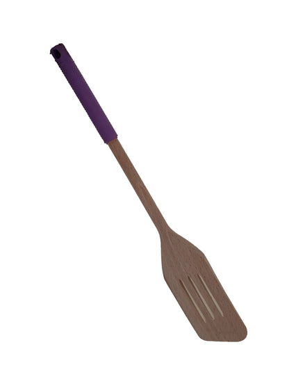 תרווד עץ מחורץ ידית סיליקון צבעונית-ששת עץ-SUPERHOME סופרהום-מחורץ-סגול-סופר הום