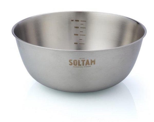 קערת נירוסטה איכותית למגוון שימושים בגדלים שונים-קערות נירוסטה-Soltam סולתם-ענק- 2.5 ליטר-סופר הום