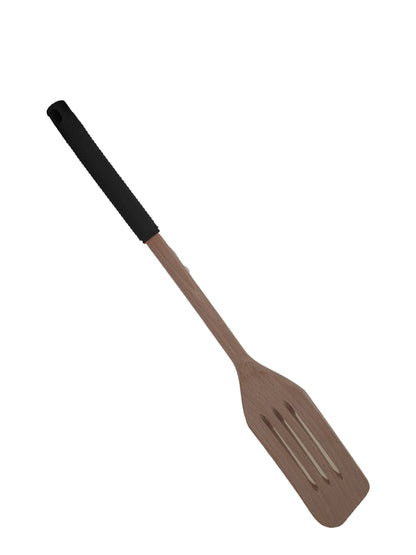 תרווד עץ מחורץ ידית סיליקון צבעונית-ששת עץ-SUPERHOME סופרהום-מחורץ-ירוק-סופר הום