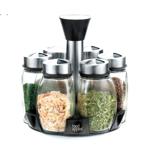 LAVENDER מעמד תבלינים מסתובב 6 צנצנות 120 מ"ל-מעמד תבלינים-Food Appeal-סופר הום