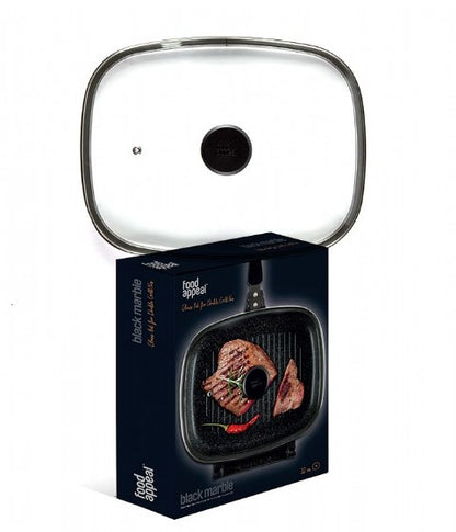 מכסה זכוכית 32 ס"מ - תואם מחבת גריל כפולה מדגם 7290110462086-מכסה לסיר-Food Appeal-סופר הום