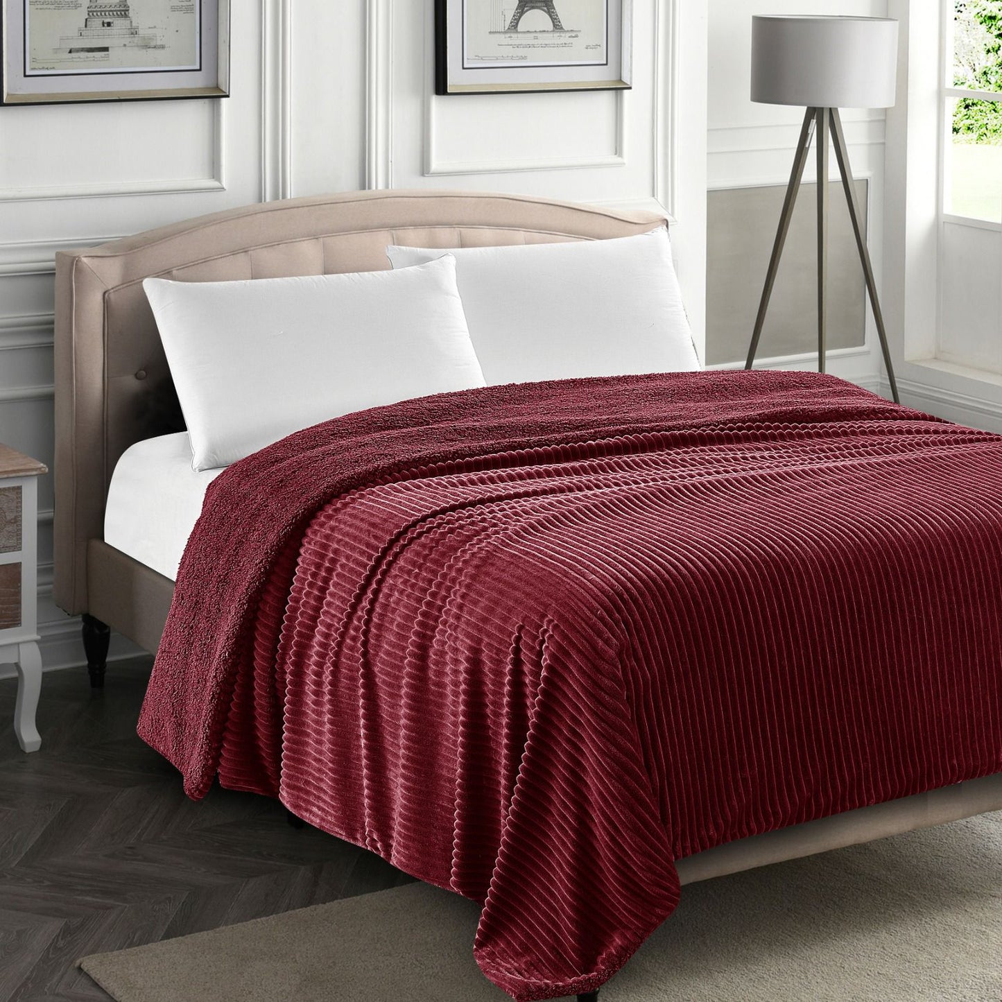 שמיכת חורף "כבש" - רויאל הום - במגוון צבעים-שמיכת חורף-SUPERHOME סופרהום-2.00*1.50 ס''מ-בורדו-סופר הום