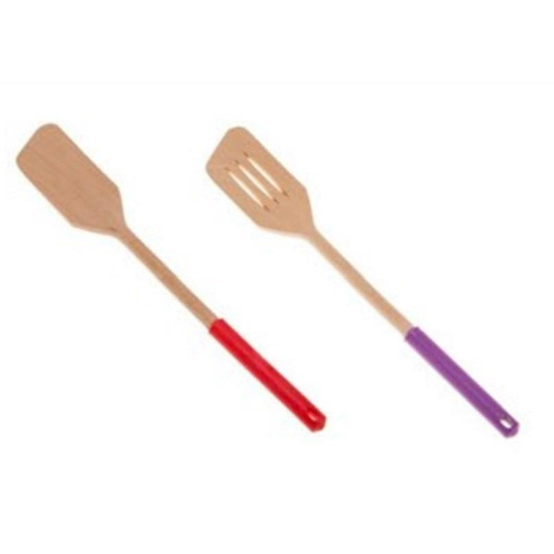 תרווד עץ מחורץ ידית סיליקון צבעונית-ששת עץ-SUPERHOME סופרהום-מחורץ-ירוק-סופר הום