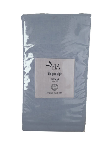 זוג ציפיות כותנה - מגוון גדול של צבעים-ציפיות-Via Home-שחור-סופר הום