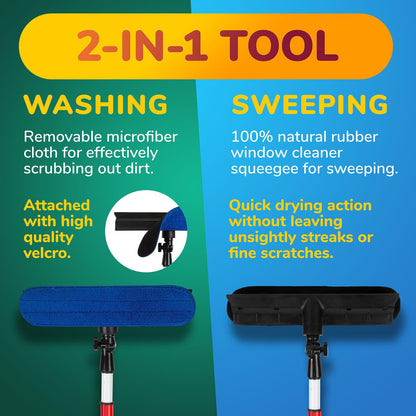 רב-מגב טלסקופי לניקוי חלונות גבוהים 1.6M-מנקה חלונות ידני-Tyroler-סופר הום