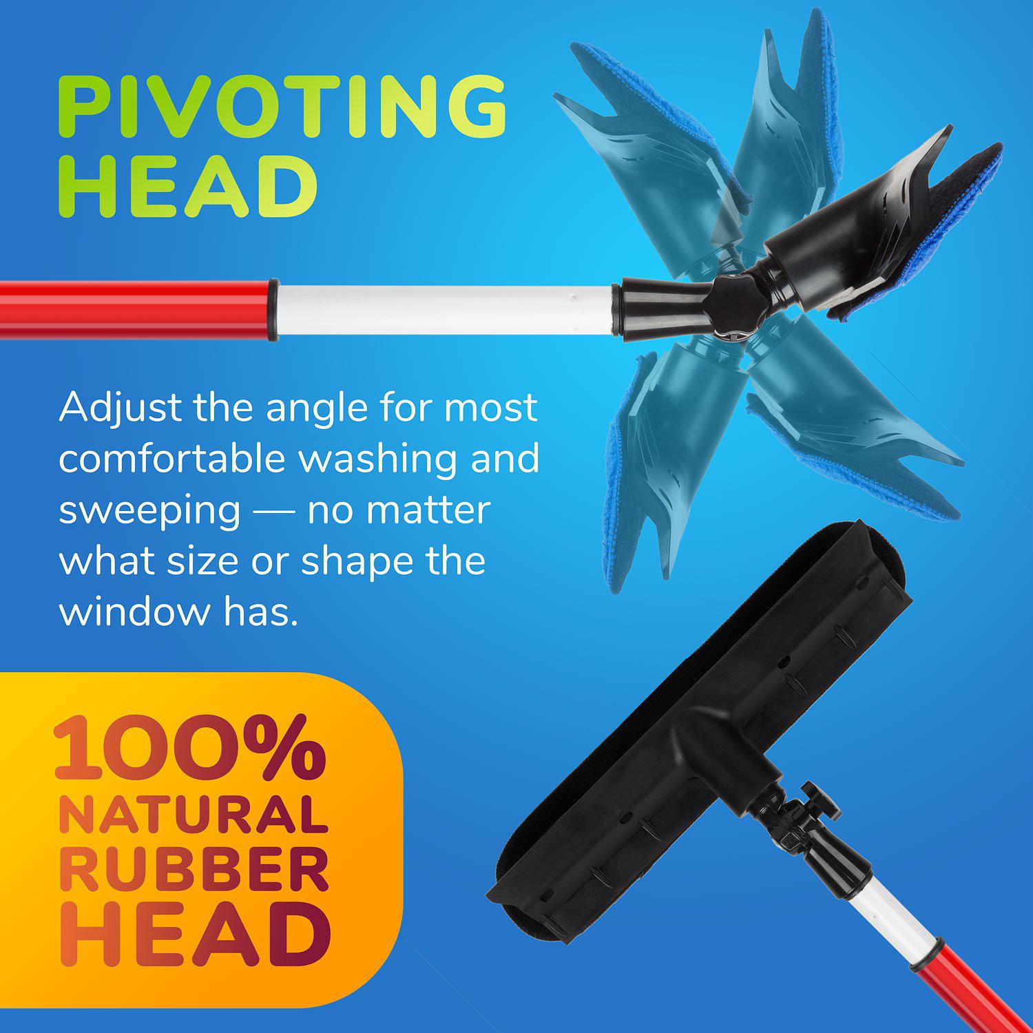 רב-מגב טלסקופי לניקוי חלונות גבוהים 1.6M-מנקה חלונות ידני-Tyroler-סופר הום