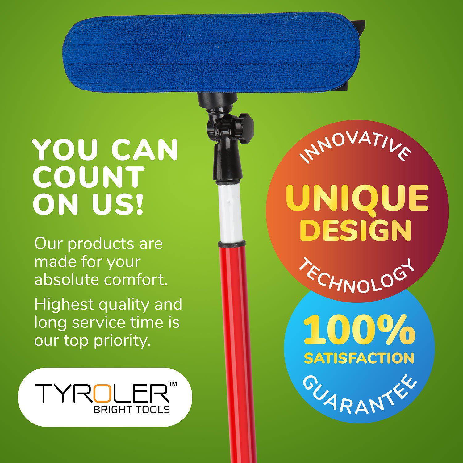 רב-מגב טלסקופי לניקוי חלונות גבוהים 1.6M-מנקה חלונות ידני-Tyroler-סופר הום