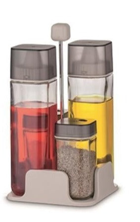 INSALATA סט שמן \ חומץ \ תבלינים מזכוכית 270 מ"ל \ 100 מ"ל-בקבוק שמן-Food Appeal-סופר הום