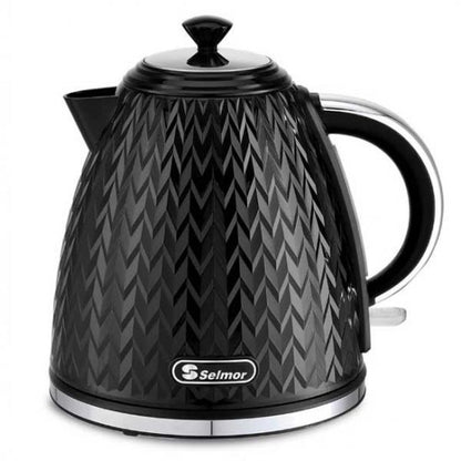 קומקום חשמלי מעוצב סדרת זיגזג שחור\לבן-קומקום-SELMOR-שחור-סופר הום