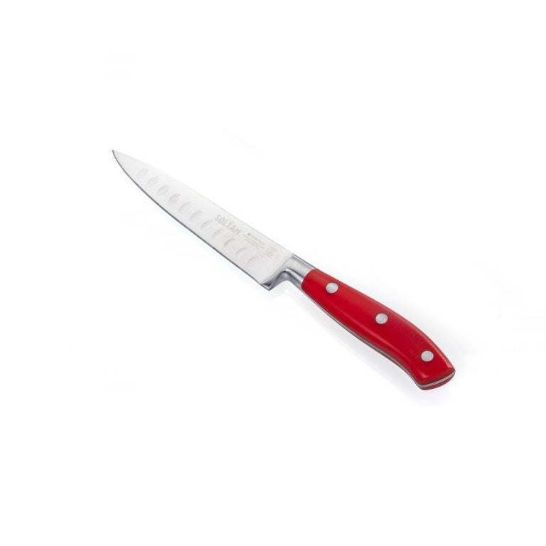 PRINCESS סכין 5.7"/14.4 ס"מ עם כיסוי מגן-סכין שף-Soltam סולתם-אדום-סופר הום