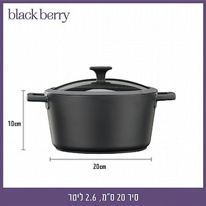 BLACK BERRY סדרת כלי בישול במגוון גדלים-סיר-Food appeal פודאפיל-סיר 2.6 ליטר,20 ס"מ-סופר הום