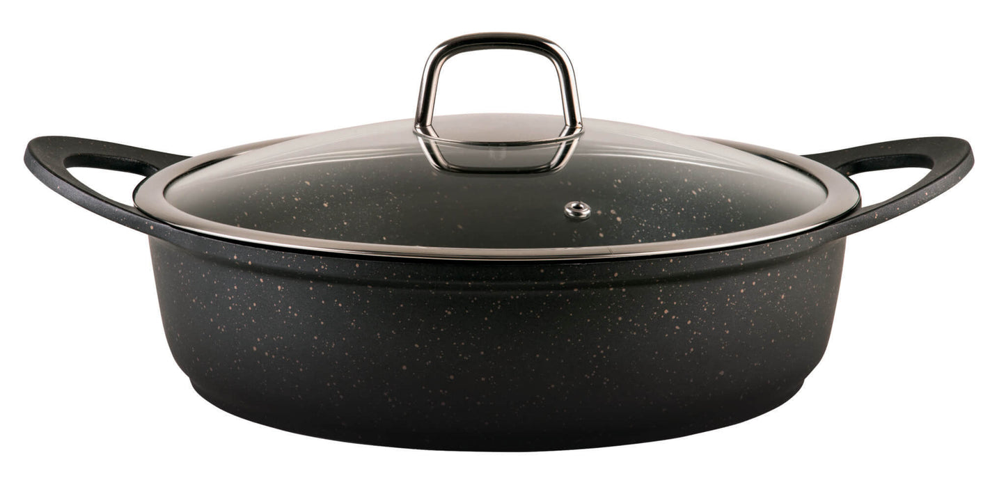 RICHSTONE סדרת סירים שיש זהב וכסף יציקת אלומניום במגוון גדלים-סירי אלומיניום-Soltam סולתם-סוטז' קוטר 28 ס"מ-סופר הום